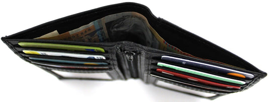 RFID Security Lined Leather Wallet Quality Full Grain Cow Hide Leather. Style No: 11008 Hide & Chic