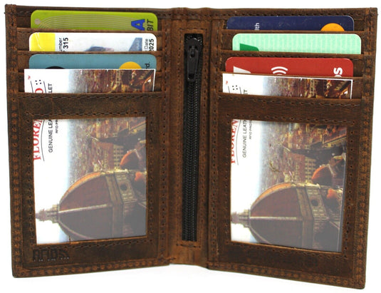 RFID Security Lined Leather Wallet Quality Full Grain Cow Hide Leather. Style No: 11008 Hide & Chic