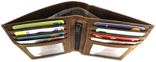 RFID Security Lined Leather Wallet Quality Full Grain Cow Hide Leather. Style No: 11008 Hide & Chic