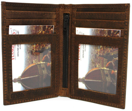 RFID Security Lined Leather Wallet Quality Full Grain Cow Hide Leather. Style No: 11008 Hide & Chic