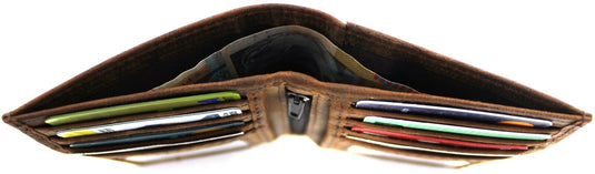 RFID Security Lined Leather Wallet Quality Full Grain Cow Hide Leather. Style No: 11008 Hide & Chic