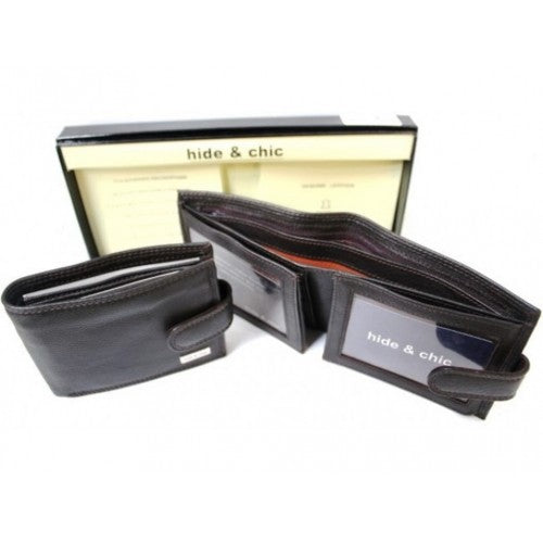RFID Security Lined Leather Wallet. Full Grain Cow Hide Leather. Style: 11025 Hide & Chic