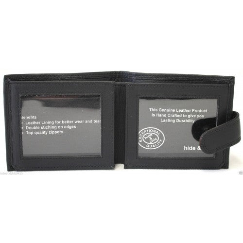 RFID Security Lined Leather Wallet. Full Grain Cow Hide Leather. Style: 11025 Hide & Chic
