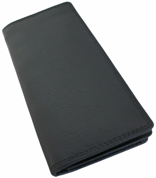 RFID Security Lined Leather Wallet Full Grain Cow Hide Leather in black. Style: 11027. Hide & Chic