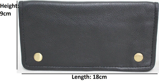 Quality Full Grain Vintage Leather Tobacco Pouch. Colour: Black. Style: 11033. Hide & Chic