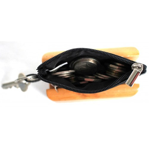 Coin Purse with Key Ring in Full Grain Cow Hide Leather. Style: 11034. Florentino