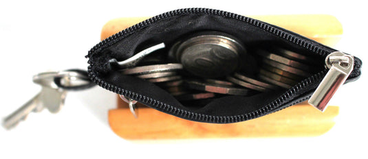 Coin Purse with Key Ring in Full Grain Cow Hide Leather. Style: 11034. Florentino