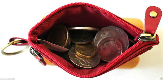 Coin Purse with Key Ring in Full Grain Cow Hide Leather. Style: 11034. Florentino