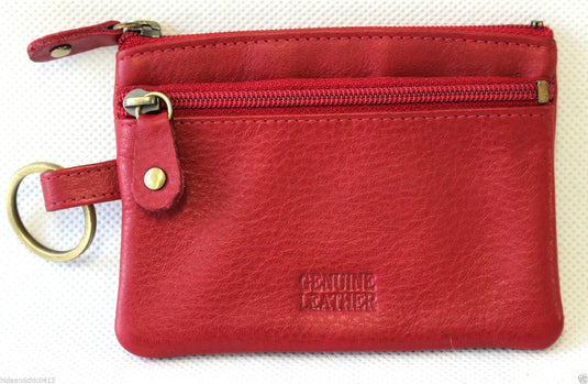 Coin Purse with Key Ring in Full Grain Cow Hide Leather. Style: 11034. Florentino
