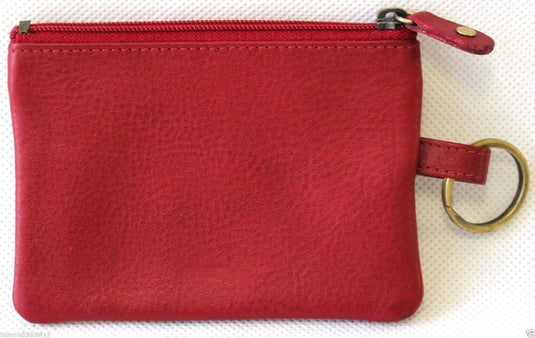Coin Purse with Key Ring in Full Grain Cow Hide Leather. Style: 11034. Florentino