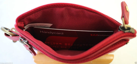 Coin Purse with Key Ring in Full Grain Cow Hide Leather. Style: 11034. Florentino