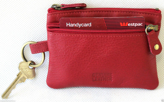 Coin Purse with Key Ring in Full Grain Cow Hide Leather. Style: 11034. Florentino