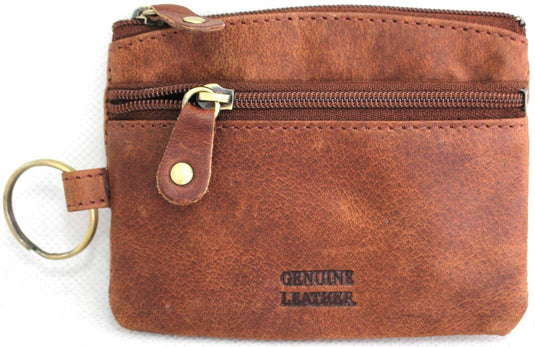 Coin Purse with Key Ring in Full Grain Cow Hide Leather. Style: 11034. Florentino