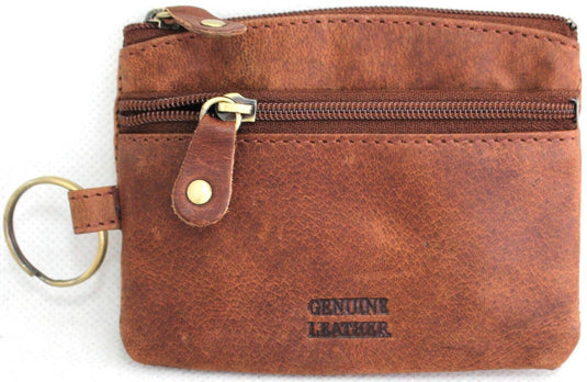 Coin Purse with Key Ring in Full Grain Cow Hide Leather. Style: 11034. Florentino