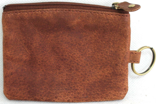 Coin Purse with Key Ring in Full Grain Cow Hide Leather. Style: 11034. Florentino
