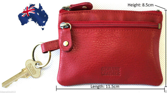Coin Purse with Key Ring in Full Grain Cow Hide Leather. Style: 11034. Florentino