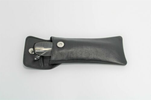 Glasses Case with Genuine Leather and Padding. Colours: Black, brown and red. Style: 11036 Hide & Chic