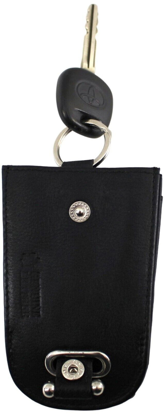 Quality Full Grain Cow Hide Leather Coin Purse / Key Ring. Style: 11042 Hide & Chic