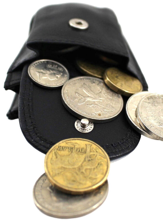 Quality Full Grain Cow Hide Leather Coin Purse / Key Ring. Style: 11042 Hide & Chic