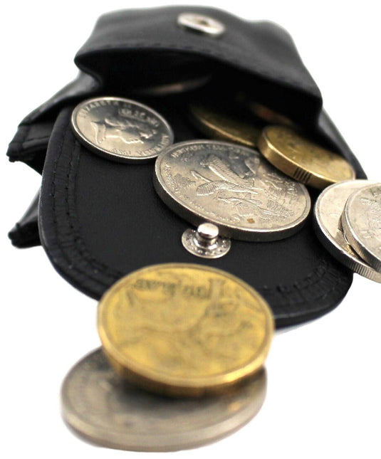 Quality Full Grain Cow Hide Leather Coin Purse / Key Ring. Style: 11042 Hide & Chic