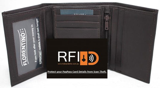 Florentino RFID Quality Full Grain Cow Hide Leather Wallet. Style 11005