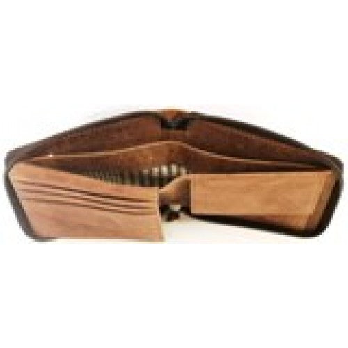 RFID Full Grain Cow Hide Hunter Nu-buck Leather Wallet. Style: 12011 Hide & Chic