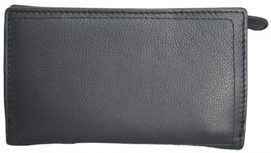 RFID Full Grain Cow Hide Leather Purse. Black, brown, blue or red. Style No 21004 Hide & Chic