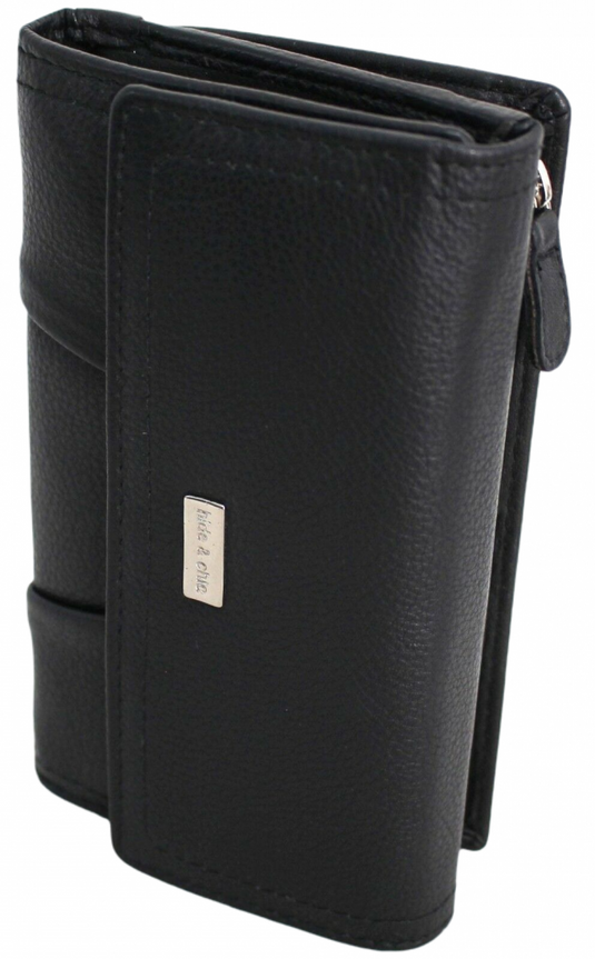 RFID Full Grain Cow Hide Leather Purse. Black, brown, blue or red. Style No 21004 Hide & Chic