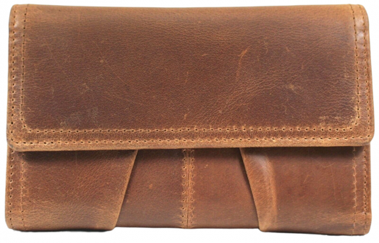 RFID Full Grain Cow Hide Leather Purse. Black, brown, blue or red. Style No 21004 Hide & Chic