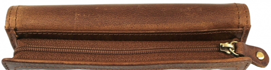 RFID Full Grain Cow Hide Leather Purse. Black, brown, blue or red. Style No 21004 Hide & Chic