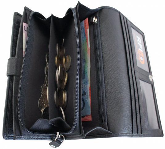 RFID Security Lined Quality Full Grain Leather Purse. 22059. Hide & Chic