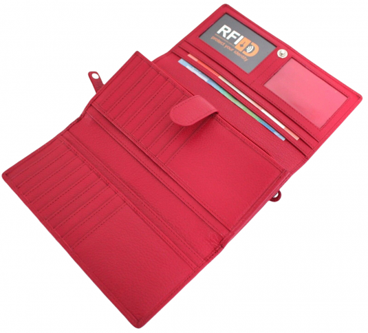 RFID Security Lined Quality Full Grain Leather Purse. 22059. Hide & Chic