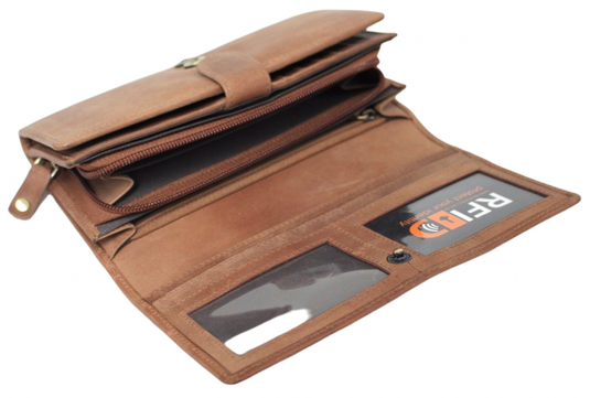 RFID Security Lined Quality Full Grain Leather Purse. 22059. Hide & Chic