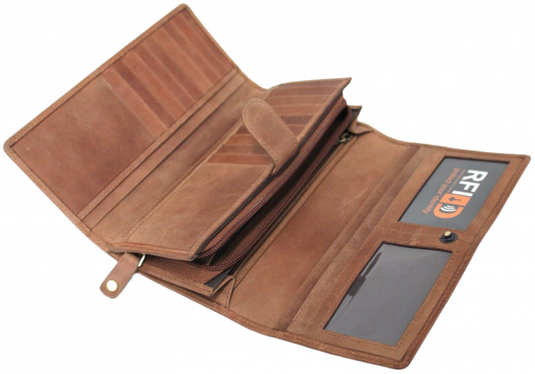 RFID Security Lined Quality Full Grain Leather Purse. 22059. Hide & Chic