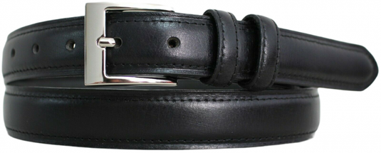 Hide & Chic Full Grain Stitched Leather Belt in Black & Brown. Style number 41009