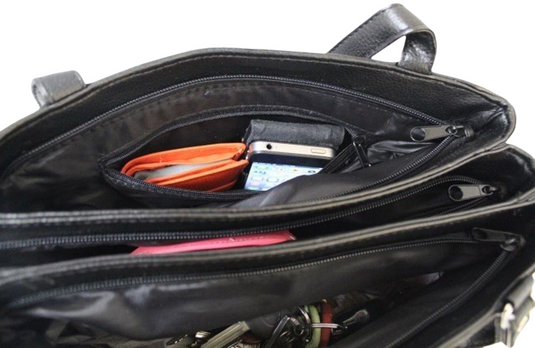 Multi Compartment Handbag with Shoulder Straps. Style No: 4291.