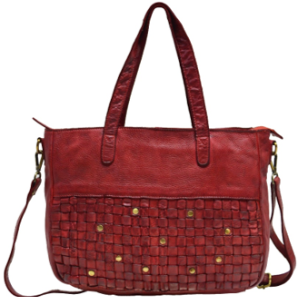 Quality Full Grain Washed Leather Handbag with Adjustable Shoulder Strap. Style No: 953.