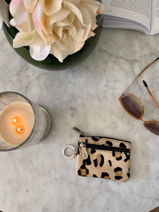 Coin Purse with Key Ring in Full Grain Cow Hide Leather. Style: 11034. Florentino