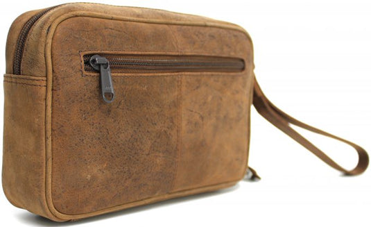 Hide & Chic Genuine Leather Man Bag. Brown. Style No: 52012.