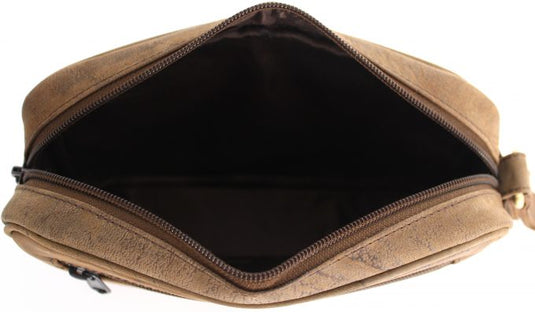 Hide & Chic Genuine Leather Man Bag. Brown. Style No: 52012.