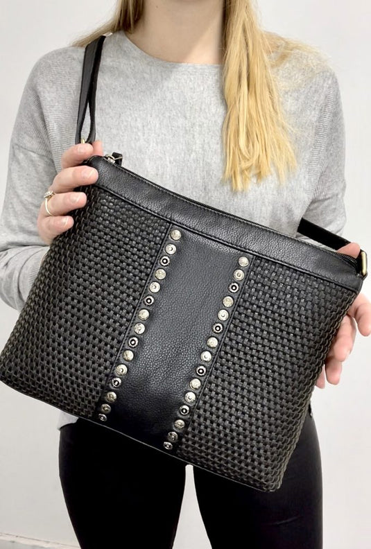 Leather Handbag / Shoulder Bag with Adjustable Strap. Style: 61033 by Hide & Chic