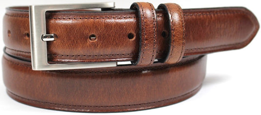 Hide & Chic Full Grain Leather Belt. Brown with Silver Nickle Buckle. Style No 43019 35 MM