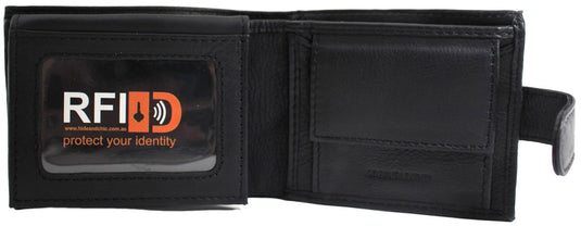 RFID Genuine Leather Wallet. Colours: Black. Brown. Tan. Style No: 11039