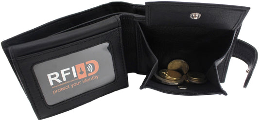 RFID Genuine Leather Wallet. Colours: Black. Brown. Tan. Style No: 11039