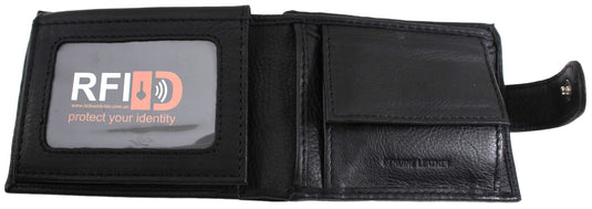 RFID Genuine Leather Wallet. Colours: Black. Brown. Tan. Style No: 11039