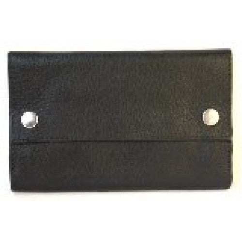 Tobacco Full Grain Leather Pouch. Black. Style number 11048 (Florentino Leather Hide & Chic)