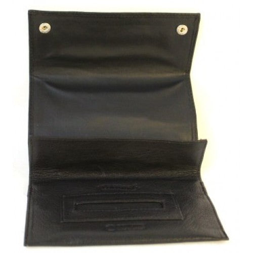 Tobacco Full Grain Leather Pouch. Black. Style number 11048 (Florentino Leather Hide & Chic)