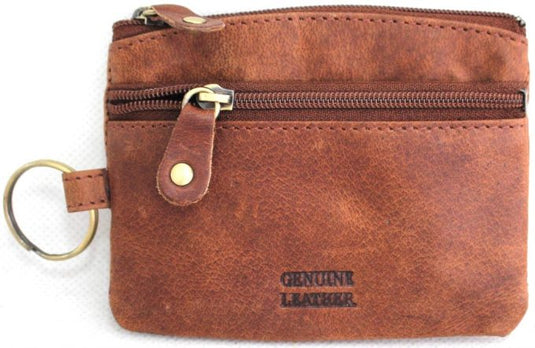 Coin Purse with Key Ring in Full Grain Cow Hide Leather. Style: 11034. Florentino