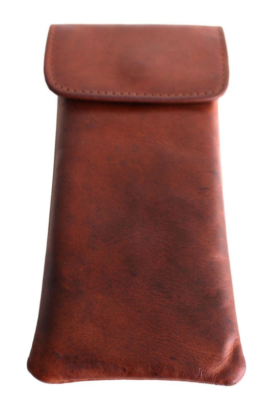 Glasses Case with Genuine Leather and Padding. Colours: Black, brown and red. Style: 11036 Hide & Chic