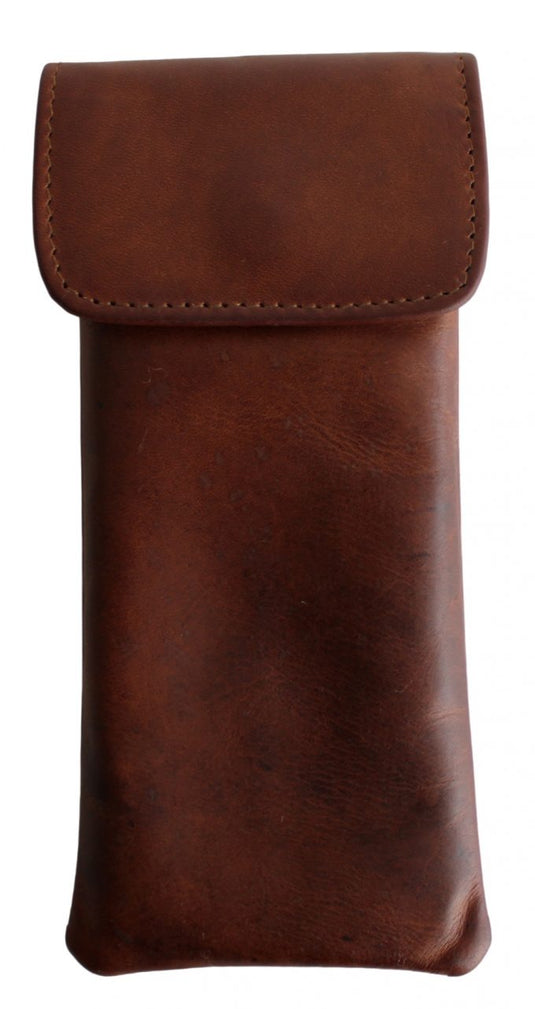 Glasses Case with Genuine Leather and Padding. Colours: Black, brown and red. Style: 11036 Hide & Chic